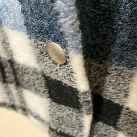 Zara Blue and White Plaid Utility Jacket - Picture 8 of 8